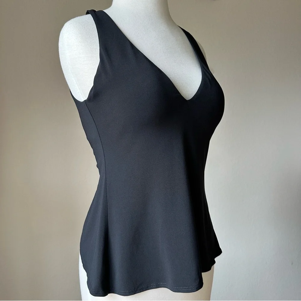 Robin Piccone Black Halter Swim Tankini Top Adjustable‎ Tie Back S/M